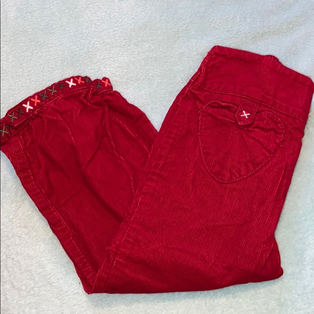 Gymboree girls 3t red corduroys with hearts